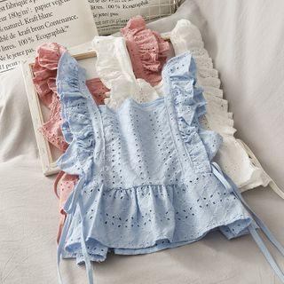 Tie-side Eyelet Crop Top