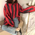 Color-block Striped Loose-fit Loose-fit Shirt