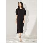 Puff-sleeve Knit Dress