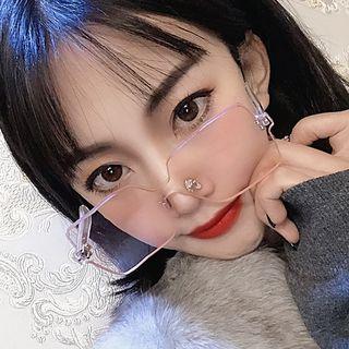 Retro Oversized Square One-piece Sunglasses