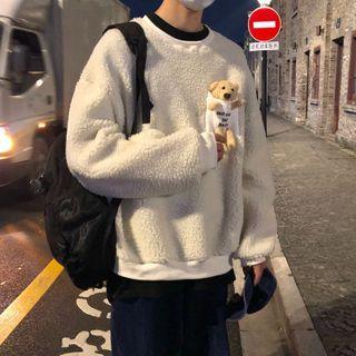 Bear Accent Fleece Pullover