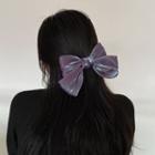 Bow Mesh Hair Clip 1 Pc - Purple - One Size