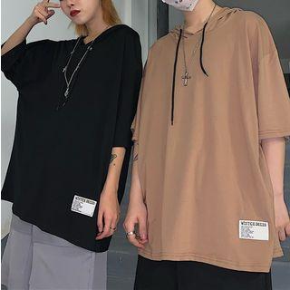 Couple Matching Hood Elbow-sleeve T-shirt