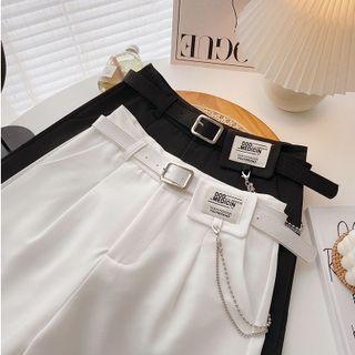 Plain Chain High-waist Shorts