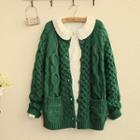 Cable Knit Collared Cardigan