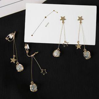 Star Cat Eye Stone Fringed Earring