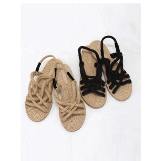 Cross-strap Espadrille Flat Sandals