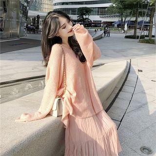 Oversize Sweater / Spaghetti Strap Midi Dress