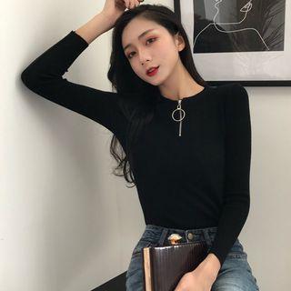 Half Zip Knit Top