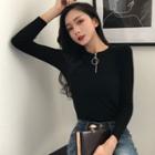 Half Zip Knit Top