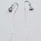 Rhinestone Triangle Drop Earring 1 Pair - Silver - One Size