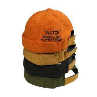 Plain Letter Embroidered Brimless Hat