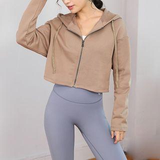 Sport Crop Hooded Zip Jacket