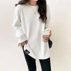 Round-neck Letter Oversize Top