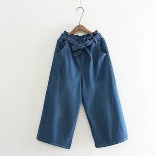 Tie-waist Straight-leg Jeans