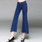 Cropped Boot-cut Washed Jeans