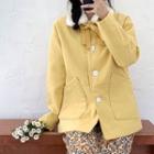Plain Jacket / Long-sleeve Floral Dress