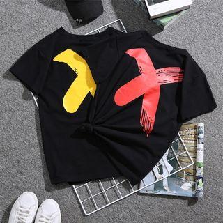 Cross Print Short Sleeve T-shirt