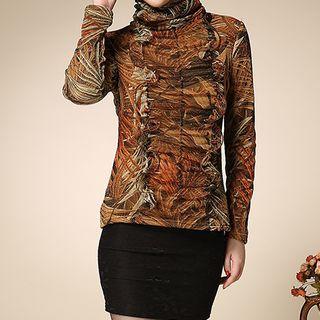 Turtleneck Fleece-lined Top