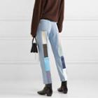 Color Panel Straight Jeans