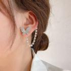 Butterfly Pearl Tassel Earrings  - As Shown In Figure