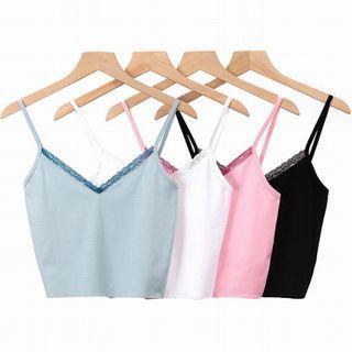Lace Trim V-neck Cropped Camisole Top