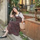 Smocked Floral Chiffon Long Sundress