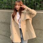 Double-breasted Short Trench Coat Khaki - One Size