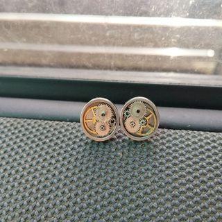 Gear Stud Earring 1 Pair - Silver - One Size