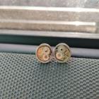 Gear Stud Earring 1 Pair - Silver - One Size