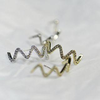 Rhinestone Wave Earring