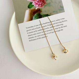 Faux Pearl Drop Earring 506 - White Bead - Gold - One Size