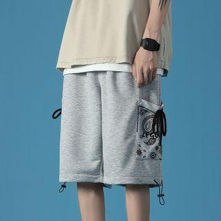 Paisley Print Straight Leg Sweatshorts