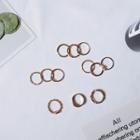Alloy Ring (various Designs) Set Of 12 - Gold - One Size