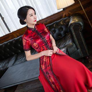 Set: Long Tank Dress + Short-sleeved Qipao