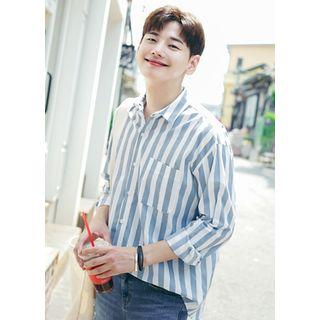 Pocket-front Boxy Stripe Shirt