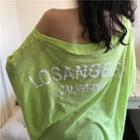 Lettering Long Sleeve Sheer T-shirt