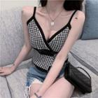 V-neck Lattice Knit Camisole Top
