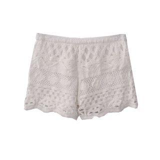 High-waist Plain Lace Shorts