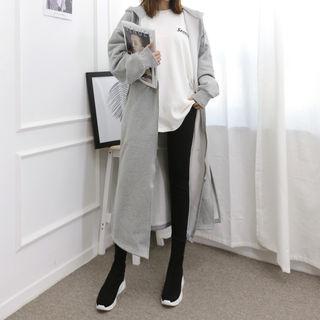 Long Zip-up Hoodie Gray - One Size