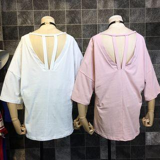 3/4-sleeve Strappy Back Top