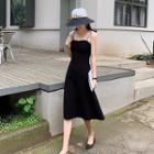 Letter Strap A-line Midi Dress
