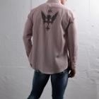 Pocket-front Wing-print Shirt (pink)