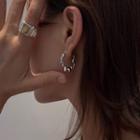 Irregular Alloy Open Hoop Earring 1 Pair - Silver - One Size