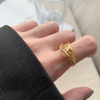 Thorns Layered Sterling Silver Open Ring