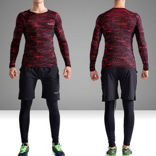 Sport Set: Long-sleeve T-shirt + Leggings + Shorts