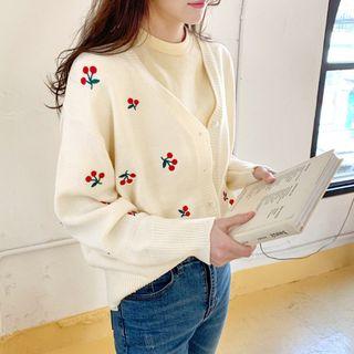 Cherry Patterned Cardigan
