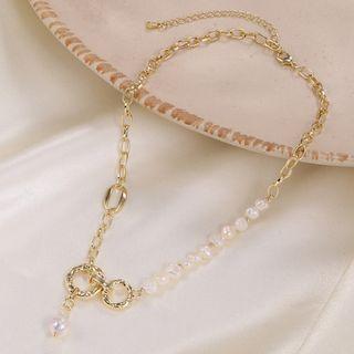 Faux Pearl Necklace Xz114 - Gold - One Size