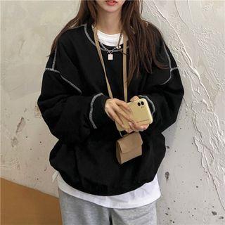 Contrast Trim Loose-fit Sweatshirt
