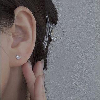 Heart Sterling Silver Stud Earring Silver - One Size